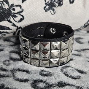 Studded Black And Silver Bracelet